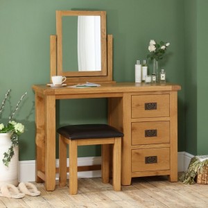 Rustic Oak : Bộ Bàn Trang Điểm Gỗ Sồi - 03 Món